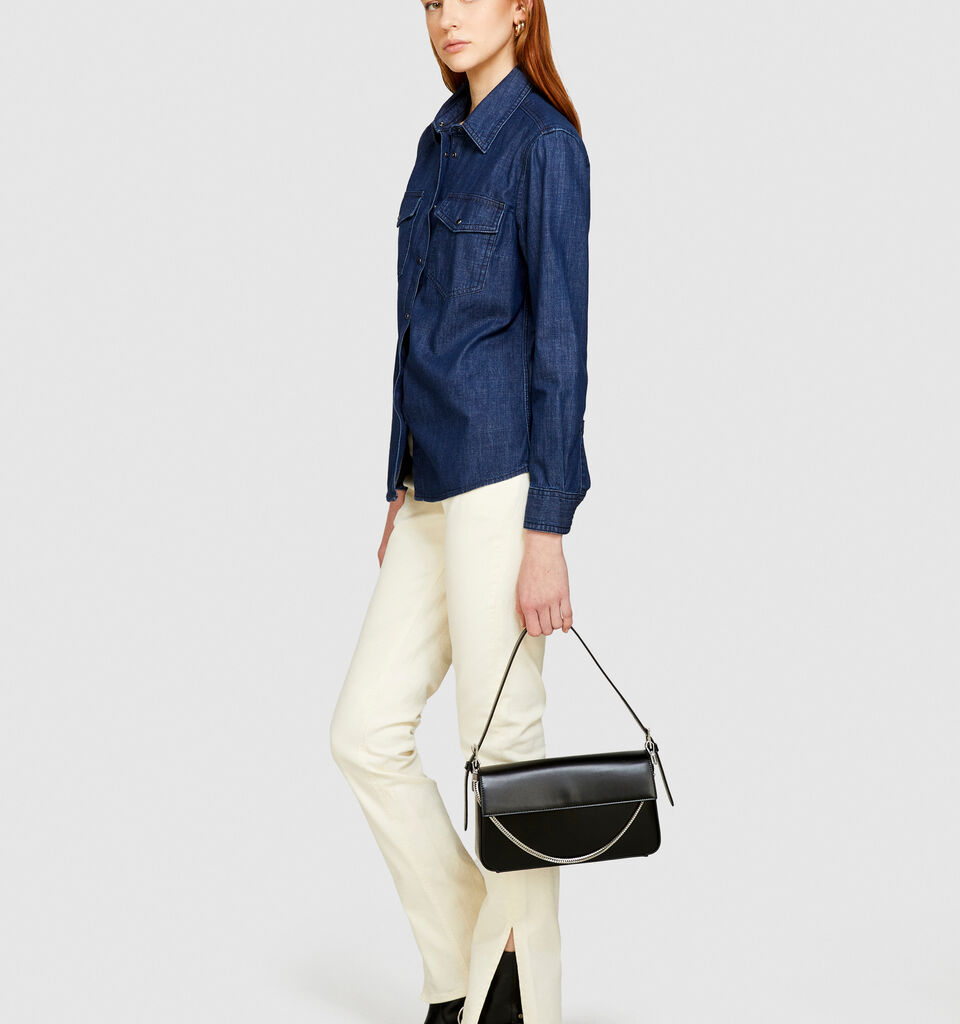 Camicia di jeans comfort fit - camicie da donna - Blu Scuro | Sisley image number 2